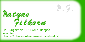 matyas filkorn business card